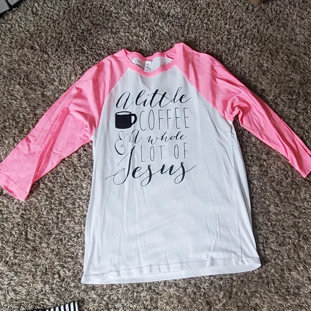 A little coffee... graphic baseball tee